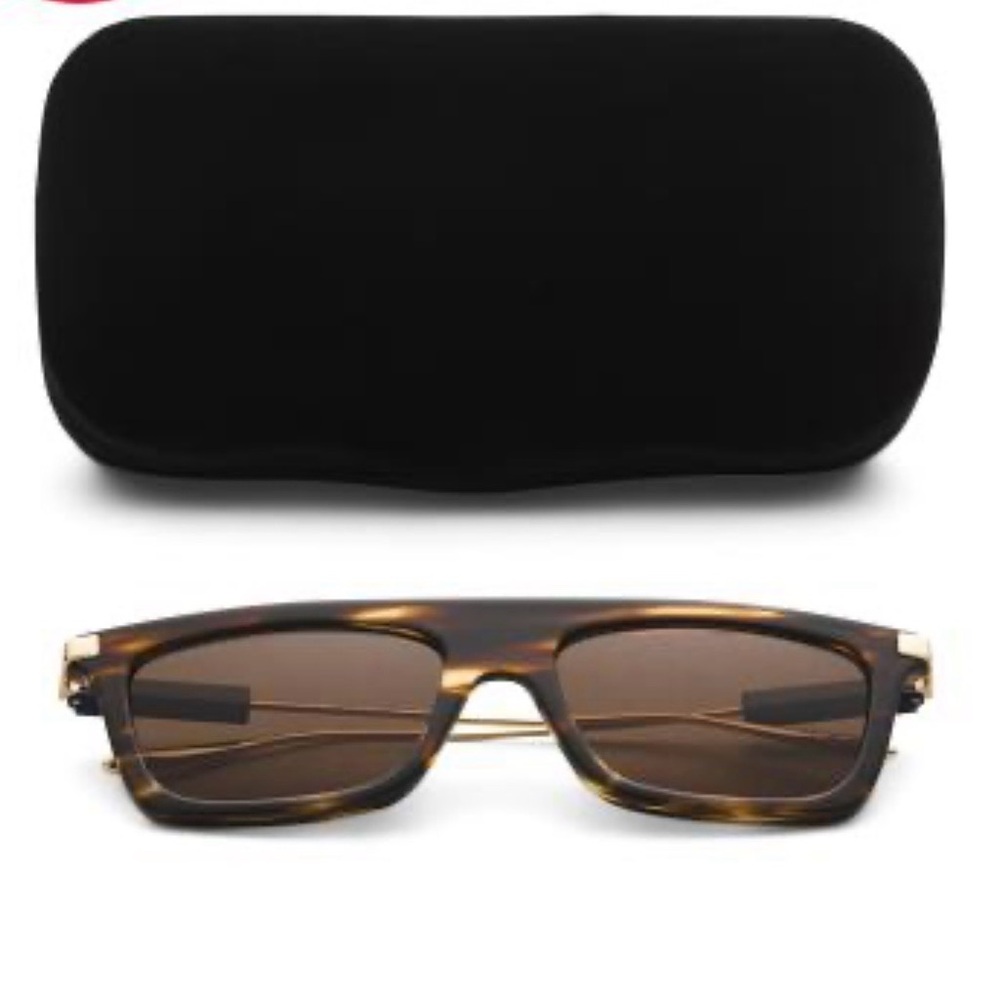 Gucci Unisex Tortoiseshell Sunglasses with Brown Lenses and Black Case